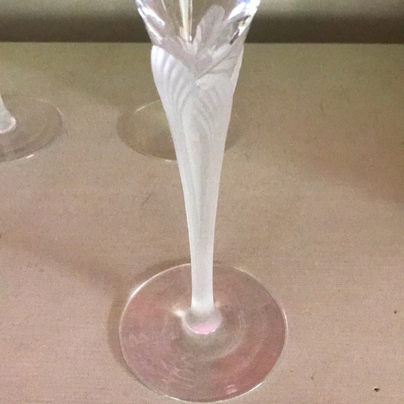 Crystal wine glasses.